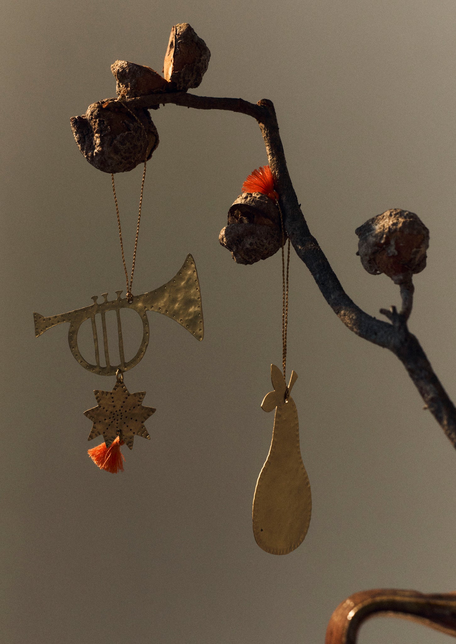 Hammered Metal Trumpet Decoration | Brass