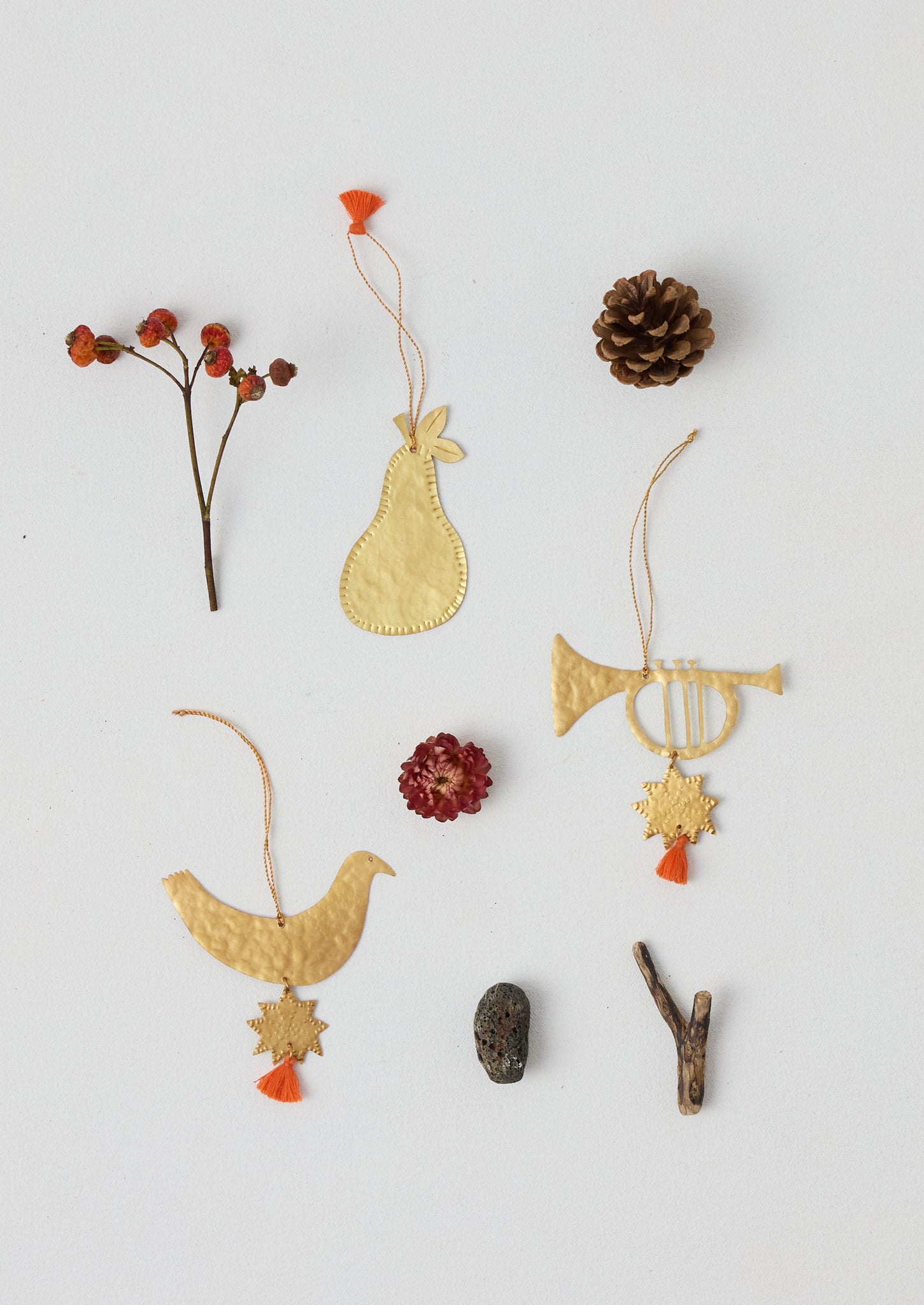 Hammered Metal Trumpet Decoration | Brass