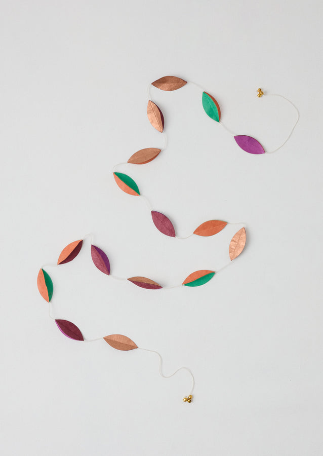 Teardrop Lokta Paper Garland | Plum Multi