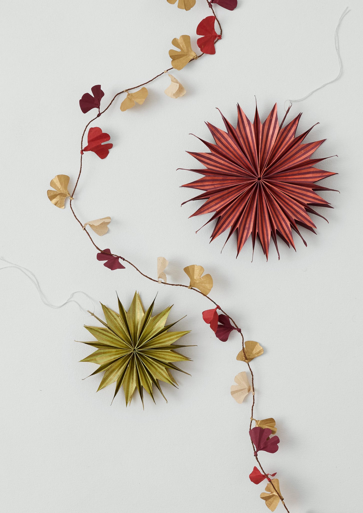 Striped Lokta Paper Star Set | Multi