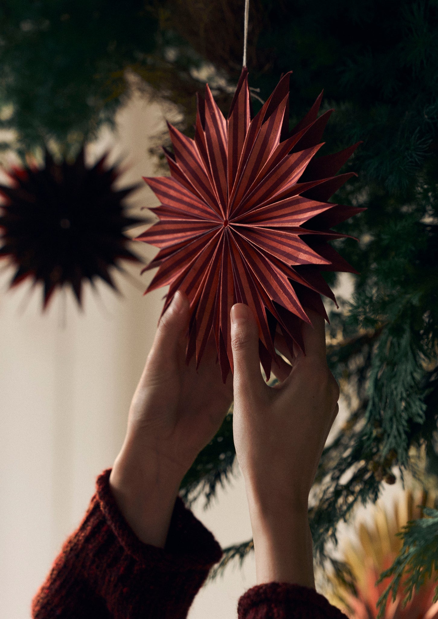 Striped Lokta Paper Star Set | Multi