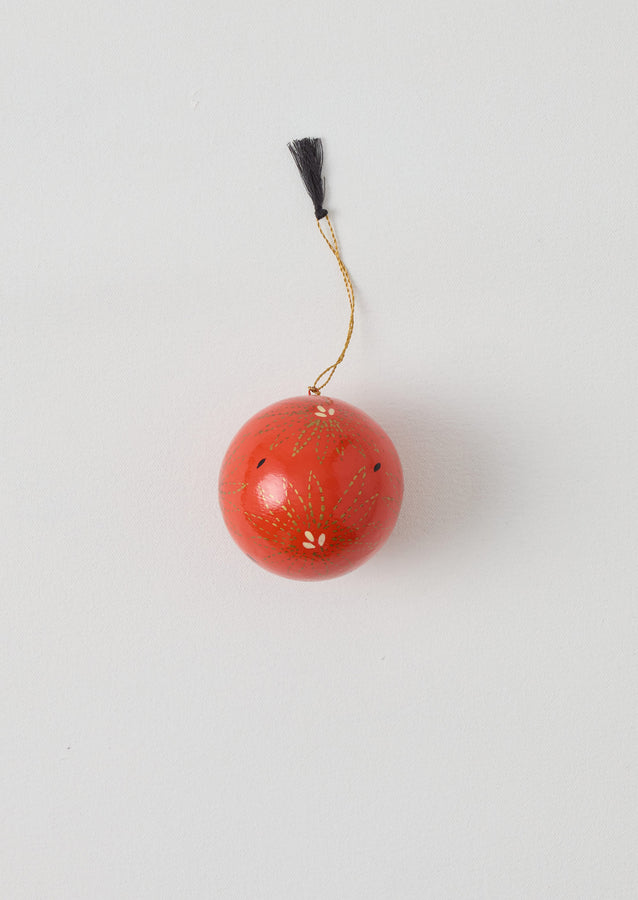 Snowflake Hand Painted Bauble | Orange Poppy