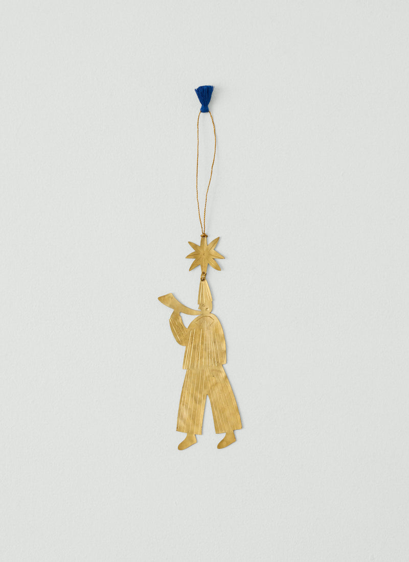 Hammered Metal Musician Decoration | Brass