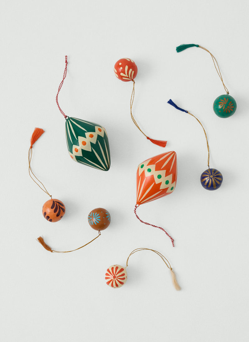 Mini Hand Painted Bauble Set | Multi