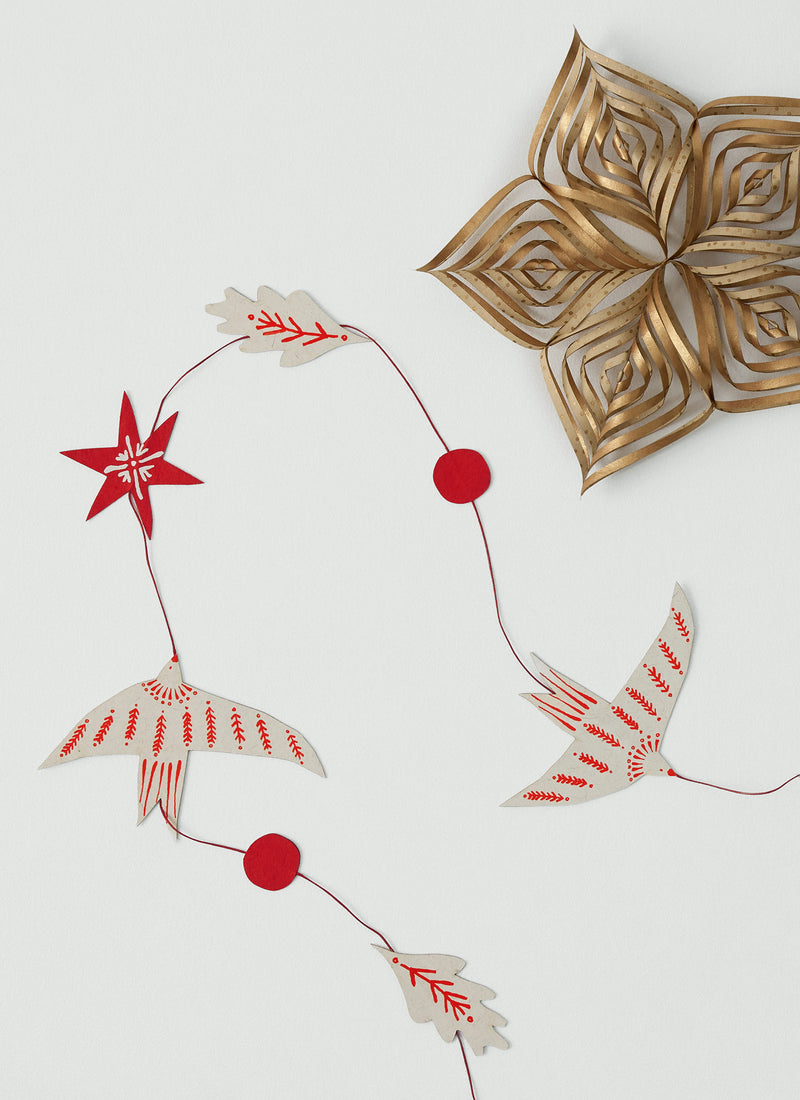 Large Hanging Paper Quill Star | Ecru/Gold