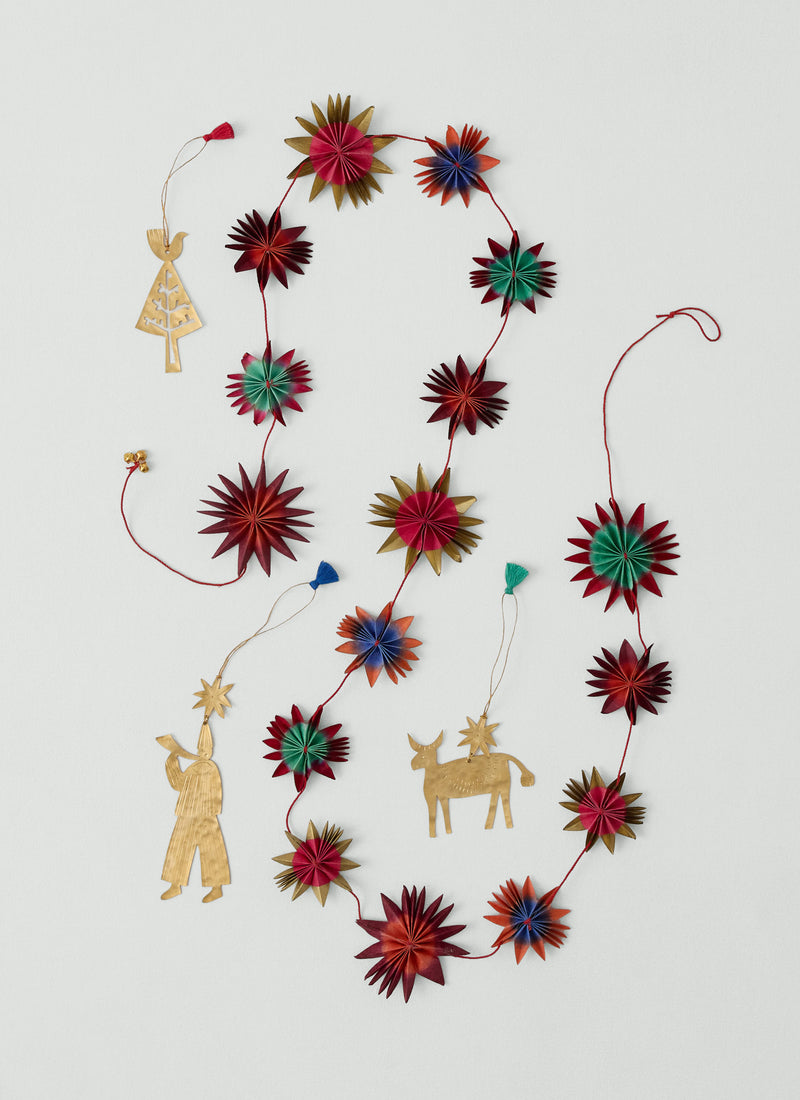 Hammered Metal Tree Decoration | Brass