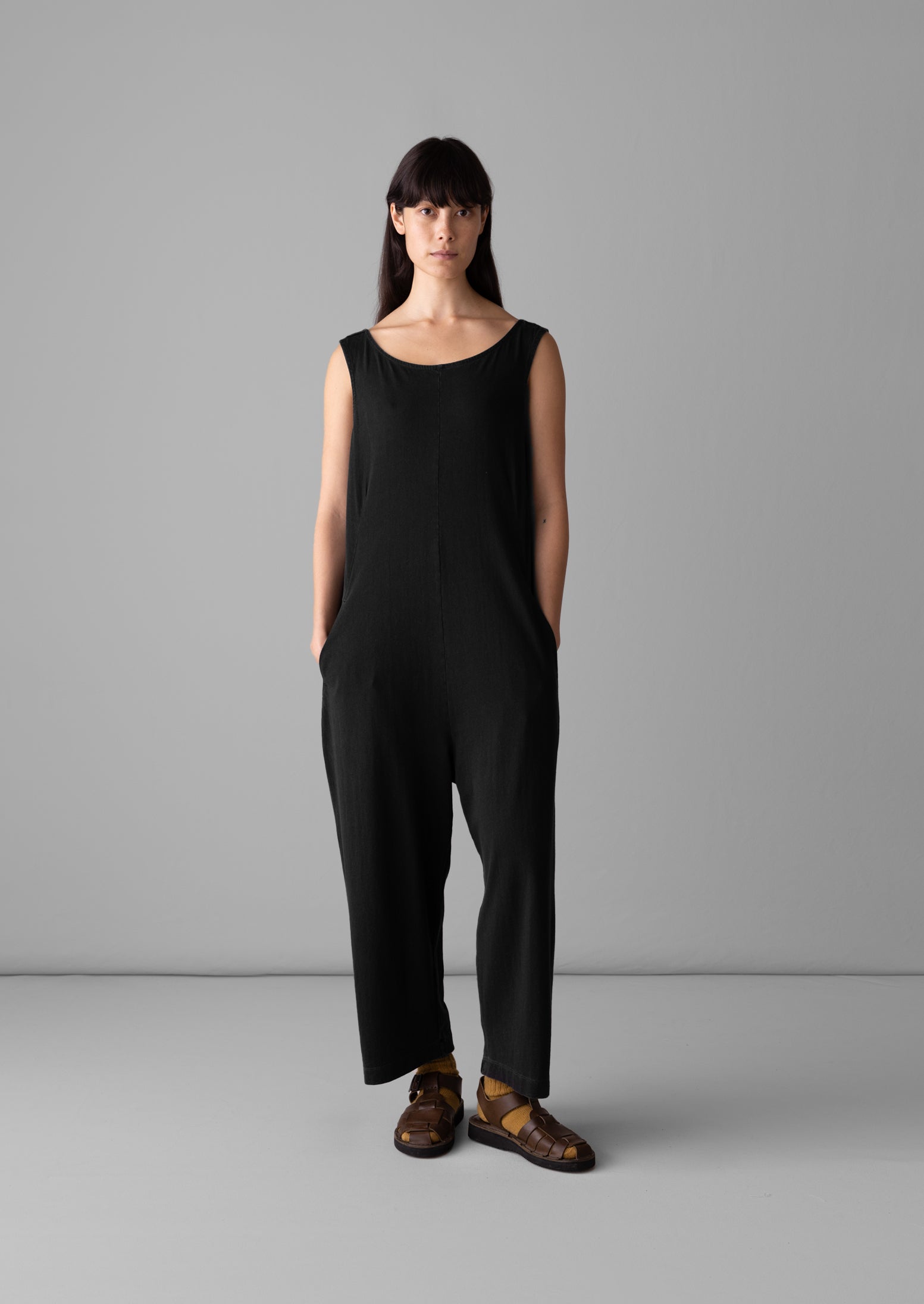 Lydia Jersey Jumpsuit Washed Black TOAST