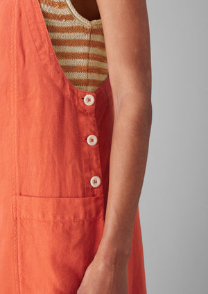Garment Dyed Linen Pocket Jumpsuit | Red Chilli