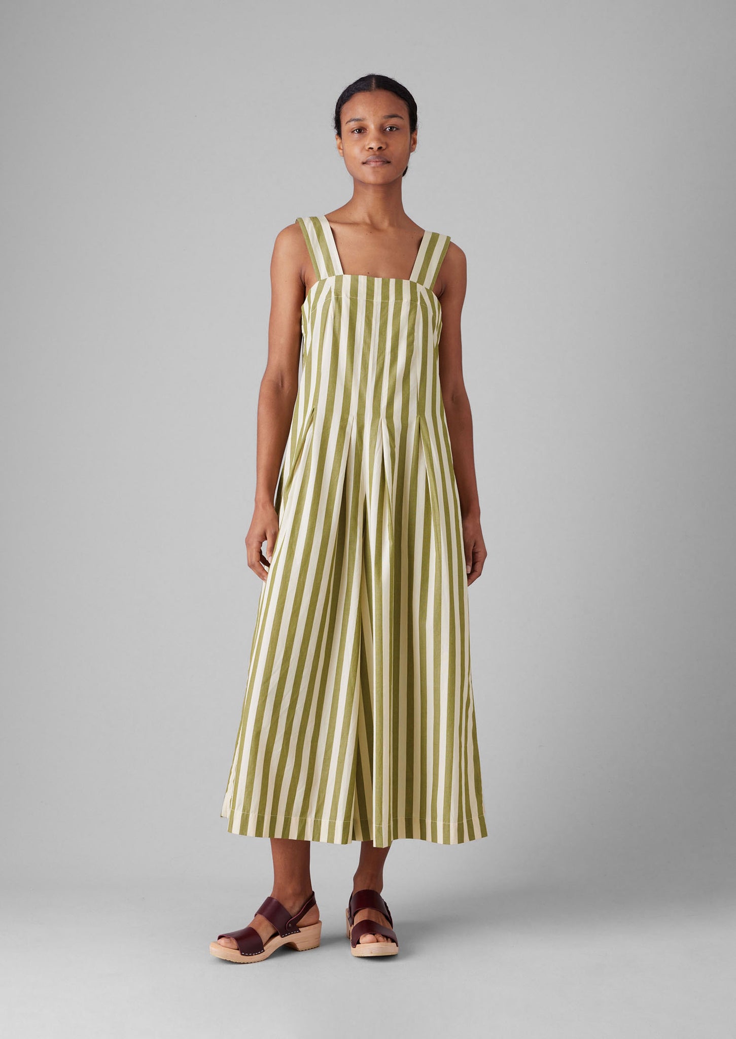 Oyo Stripe Cotton Jumpsuit | Calla Green
