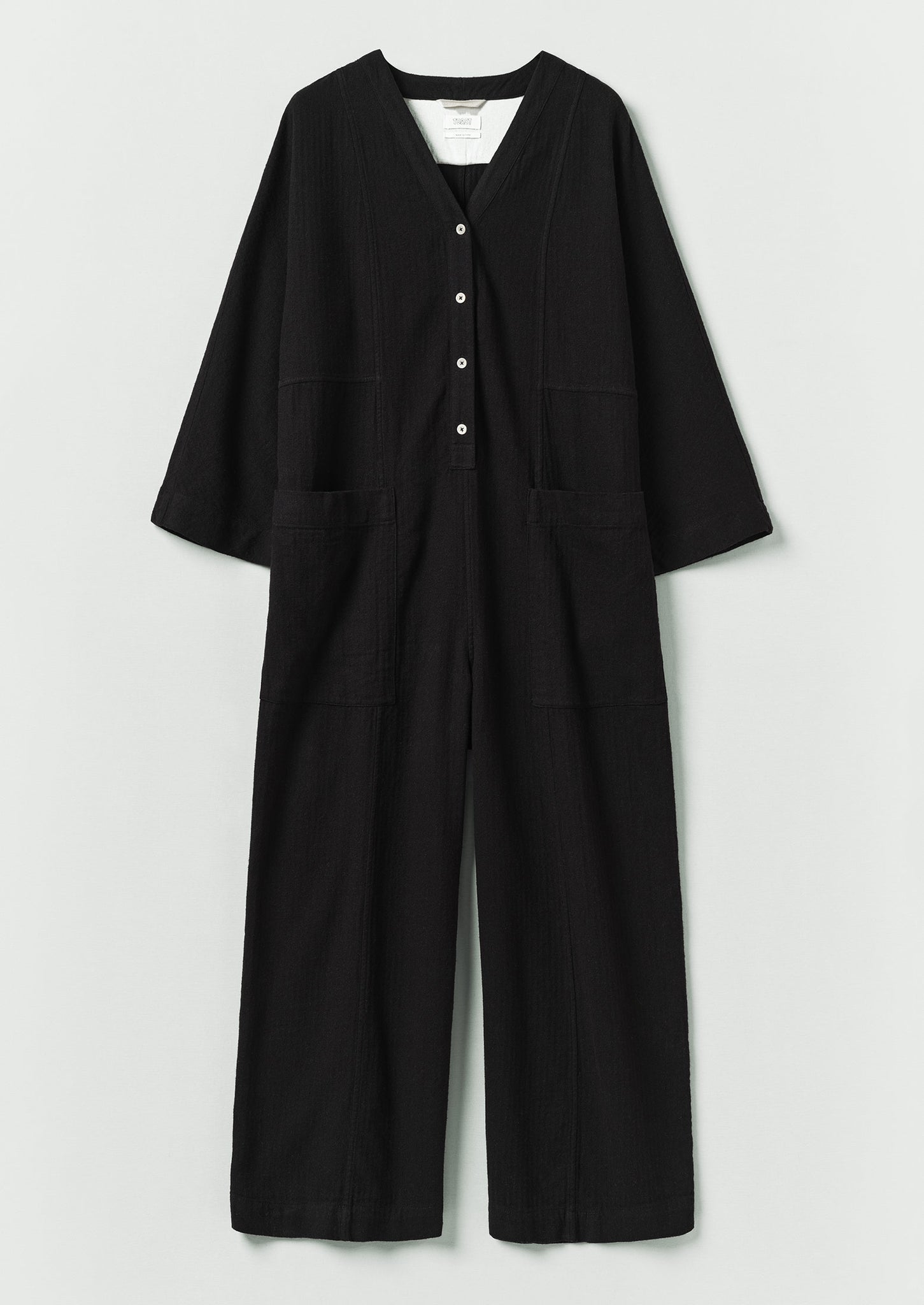 Brushed Linen Cotton Herringbone Jumpsuit | Slate | TOAST