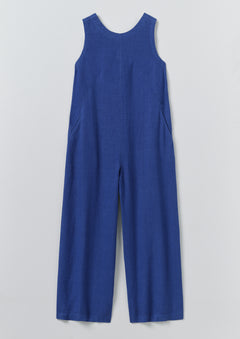 Garment Dyed Linen Scoop Back Jumpsuit | Carmine Blue | TOAST