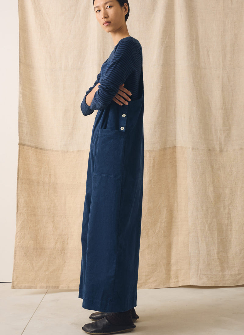 Organic Cord Pocket Jumpsuit | Denim Blue