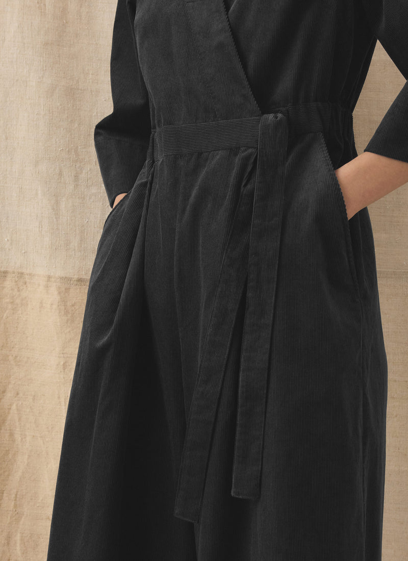 Cord Culotte Jumpsuit | Charcoal