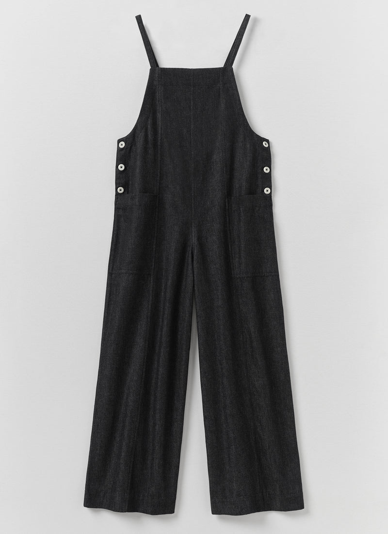 Cotton Twill Pocket Jumpsuit | Charcoal