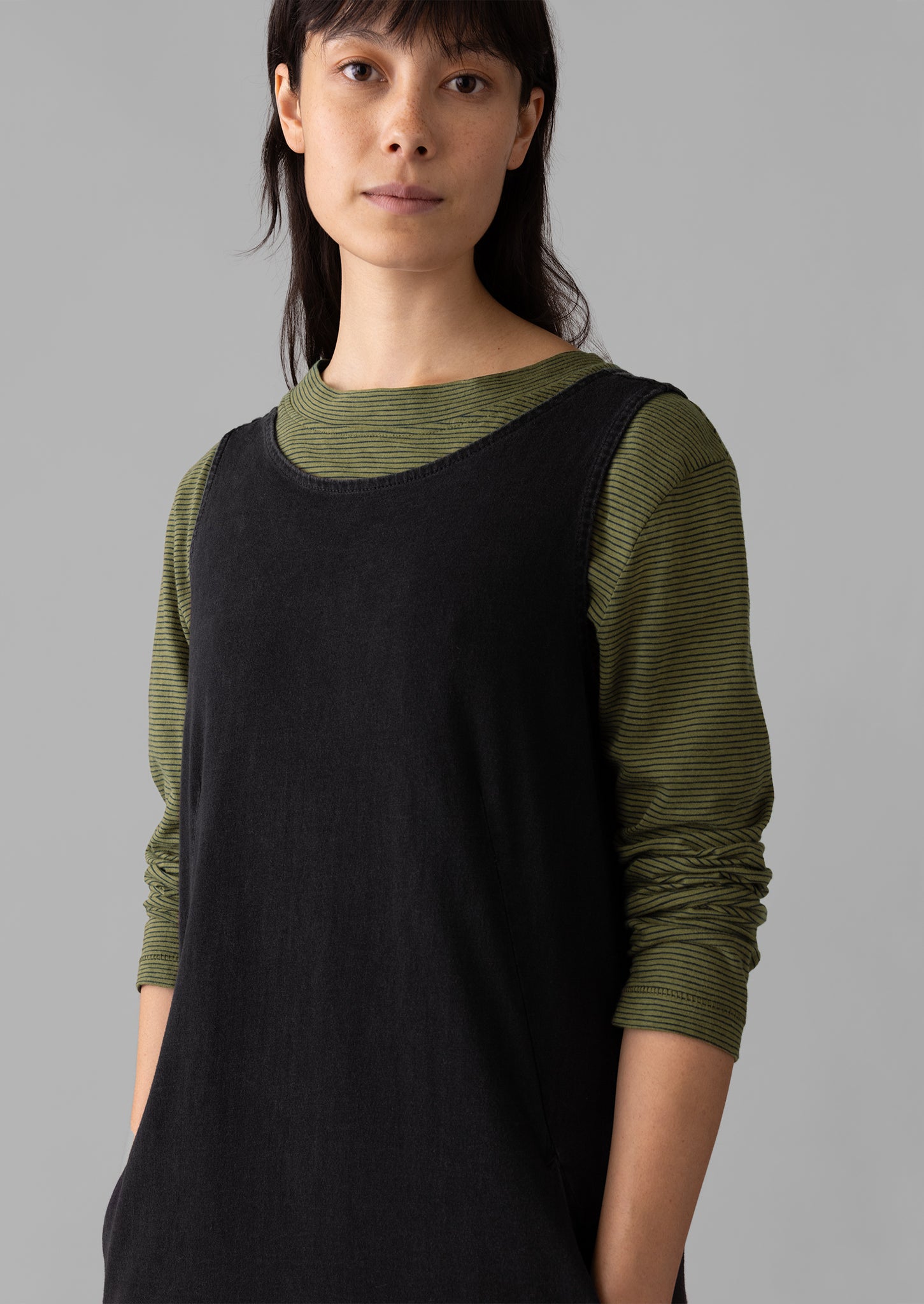 Lydia Jersey Shift Dress Washed Black TOAST