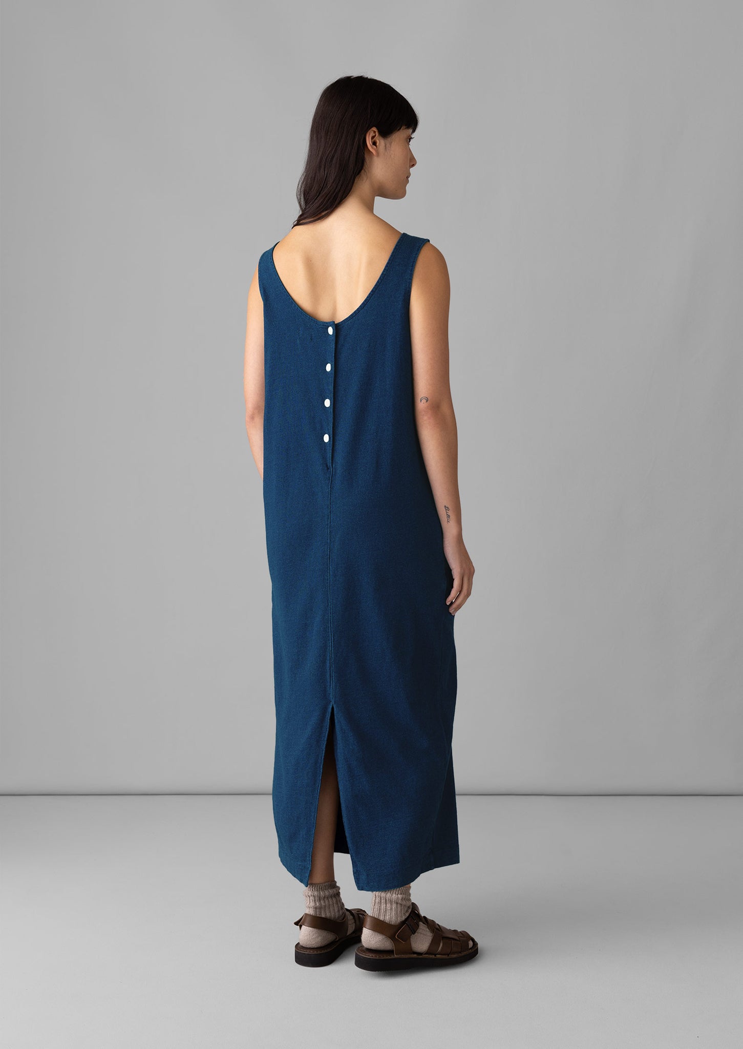 Lydia Jersey Shift Dress Washed Indigo TOAST