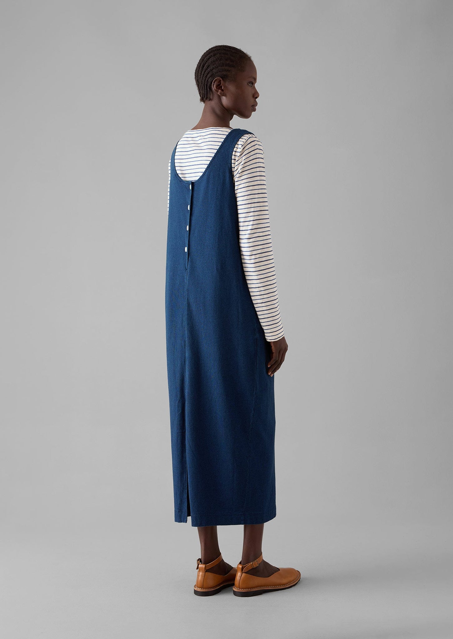 Lydia Jersey Shift Dress Washed Indigo TOAST