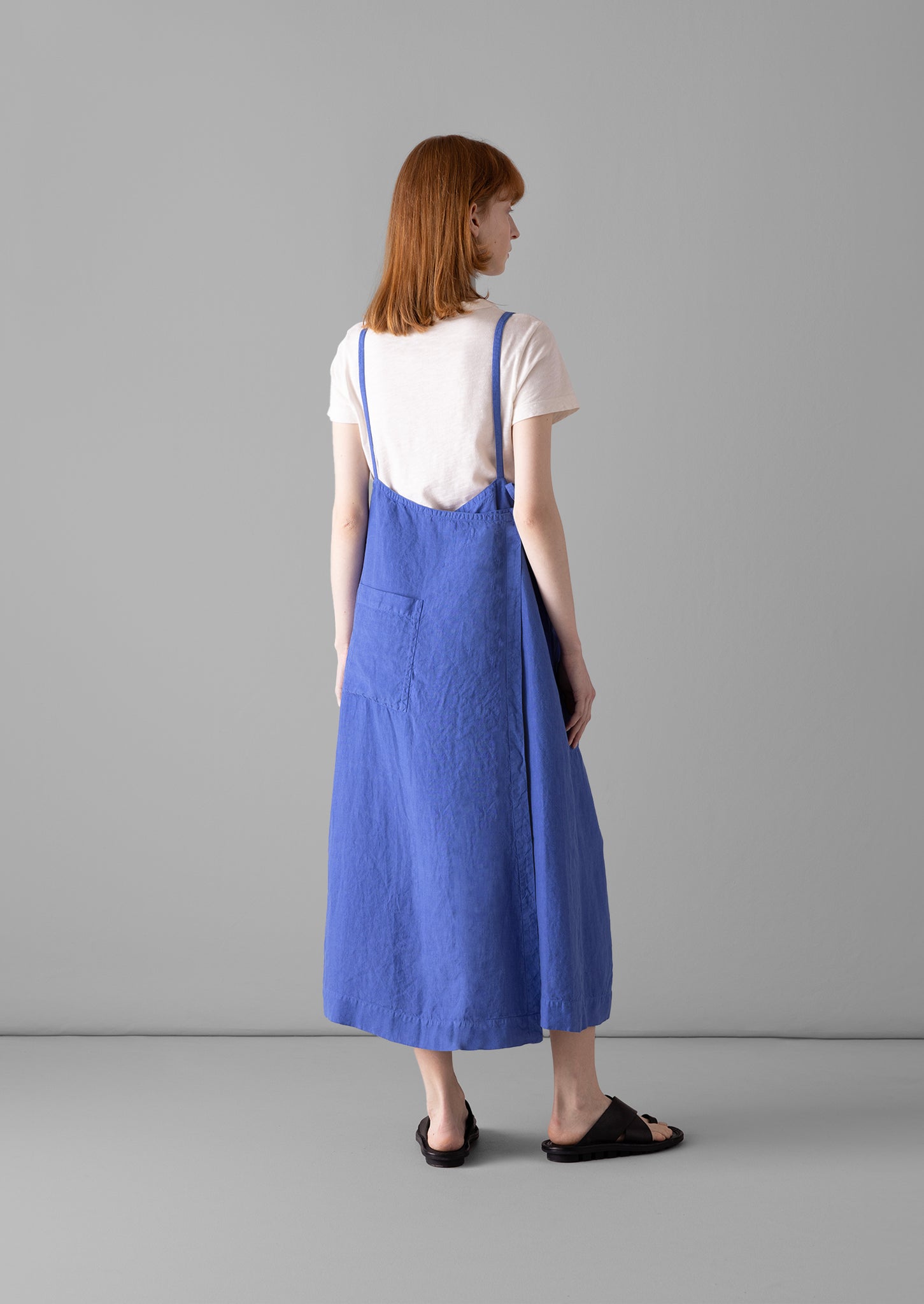 Garment Dyed Linen Apron Dress | Bilberry