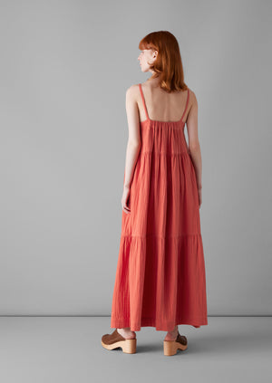 Tiered Crinkle Cotton Gauze Dress | Poppy