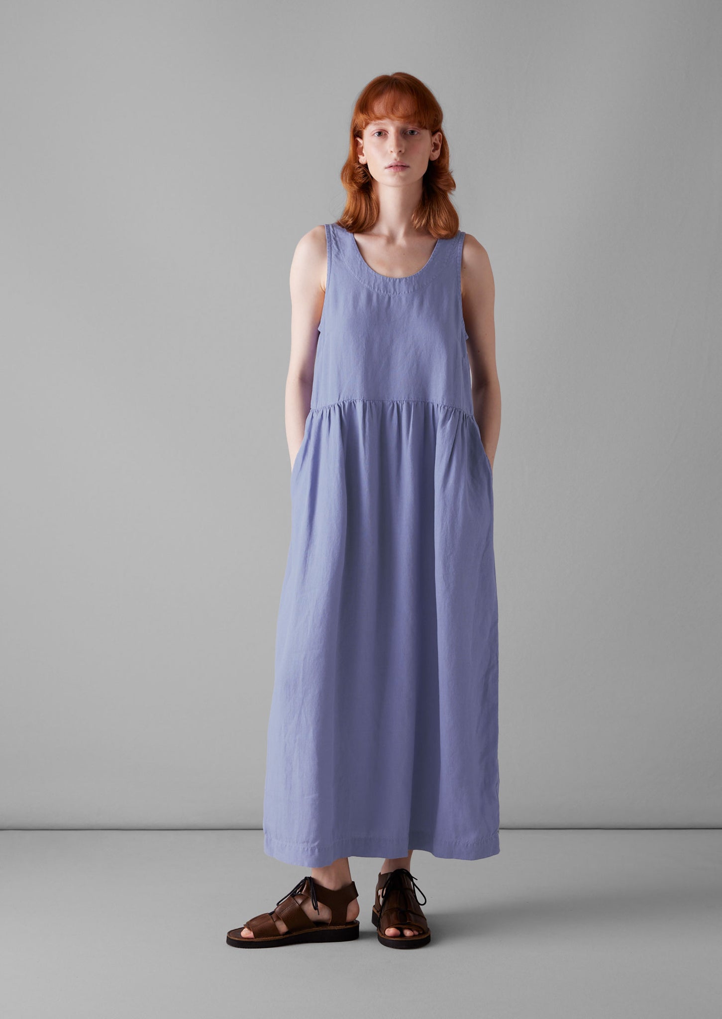 Scoop Neck Garment Dyed Dress | Iris