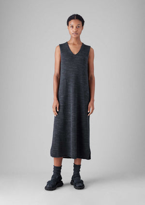 Linen Cotton Knitted Dress | Dark Navy