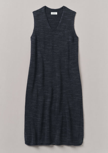 Linen Cotton Knitted Dress Dark