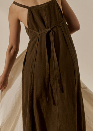 Garment Dyed Linen Apron Dress | Pear