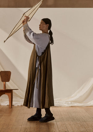 Garment Dyed Linen Apron Dress | Pear