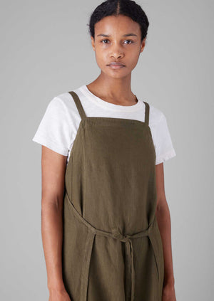 Garment Dyed Linen Apron Dress | Pear