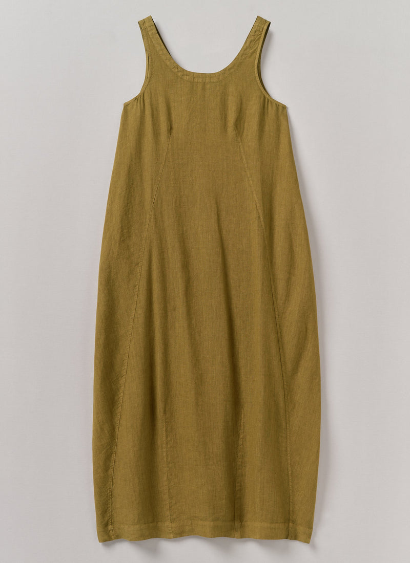 Garment Dyed Linen Easy Dress | Durian Green