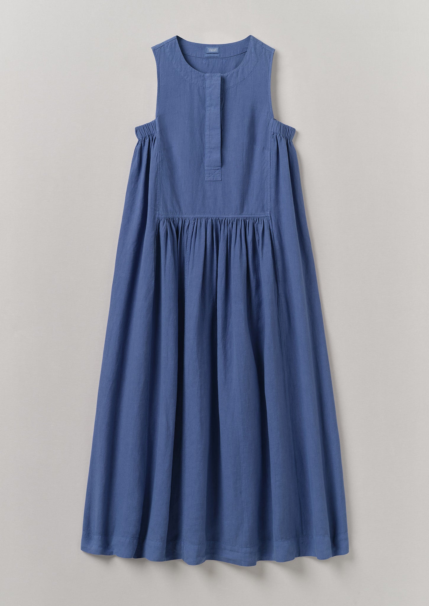 Garment Dyed Linen Panelled Dress | Cornflower
