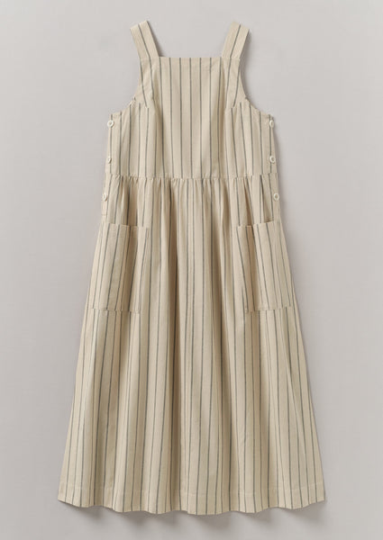 Stripe Cotton Pinafore Dress Sail Cloth