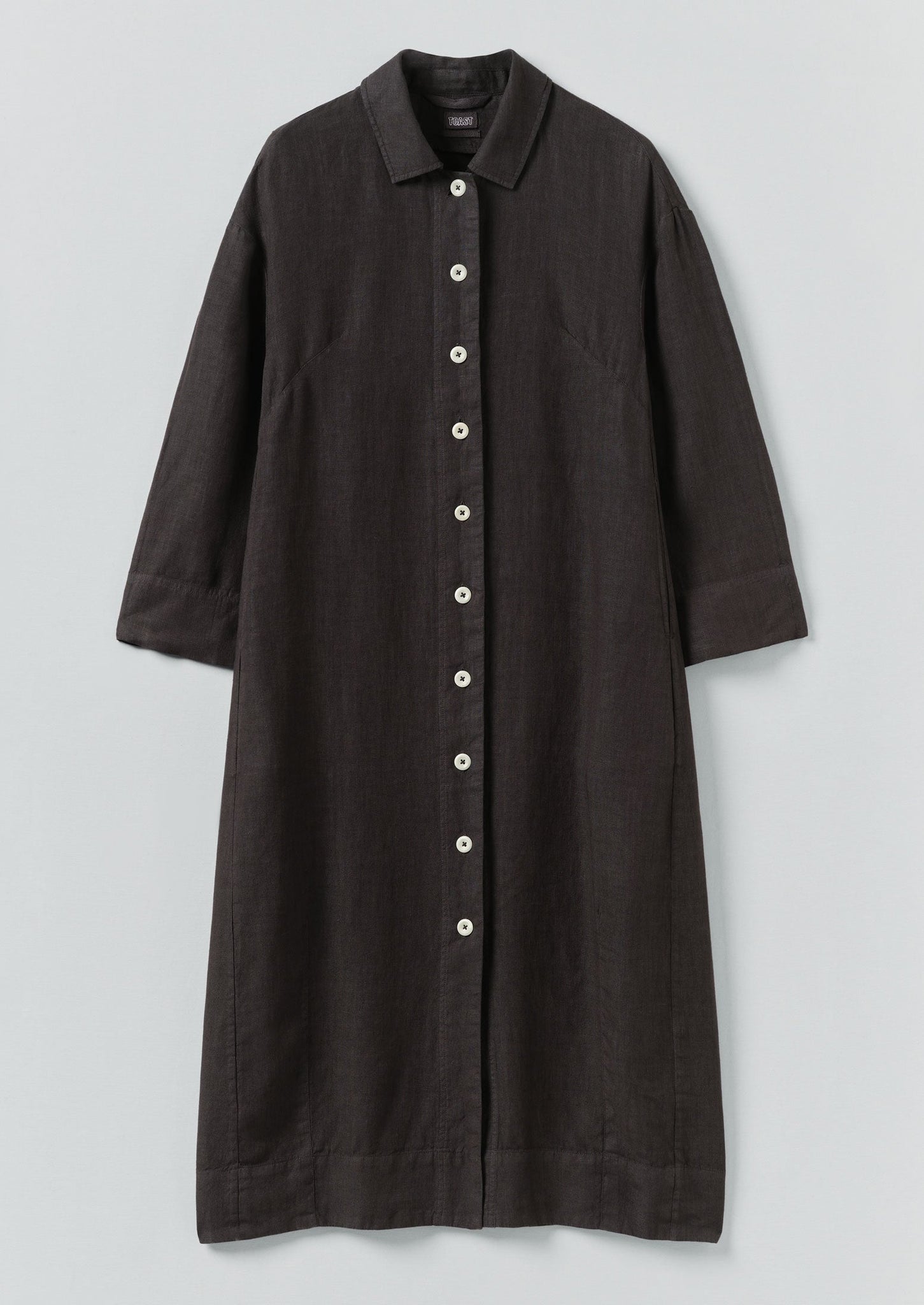 Garment Dyed Linen Button Shirt Dress | Black Pepper