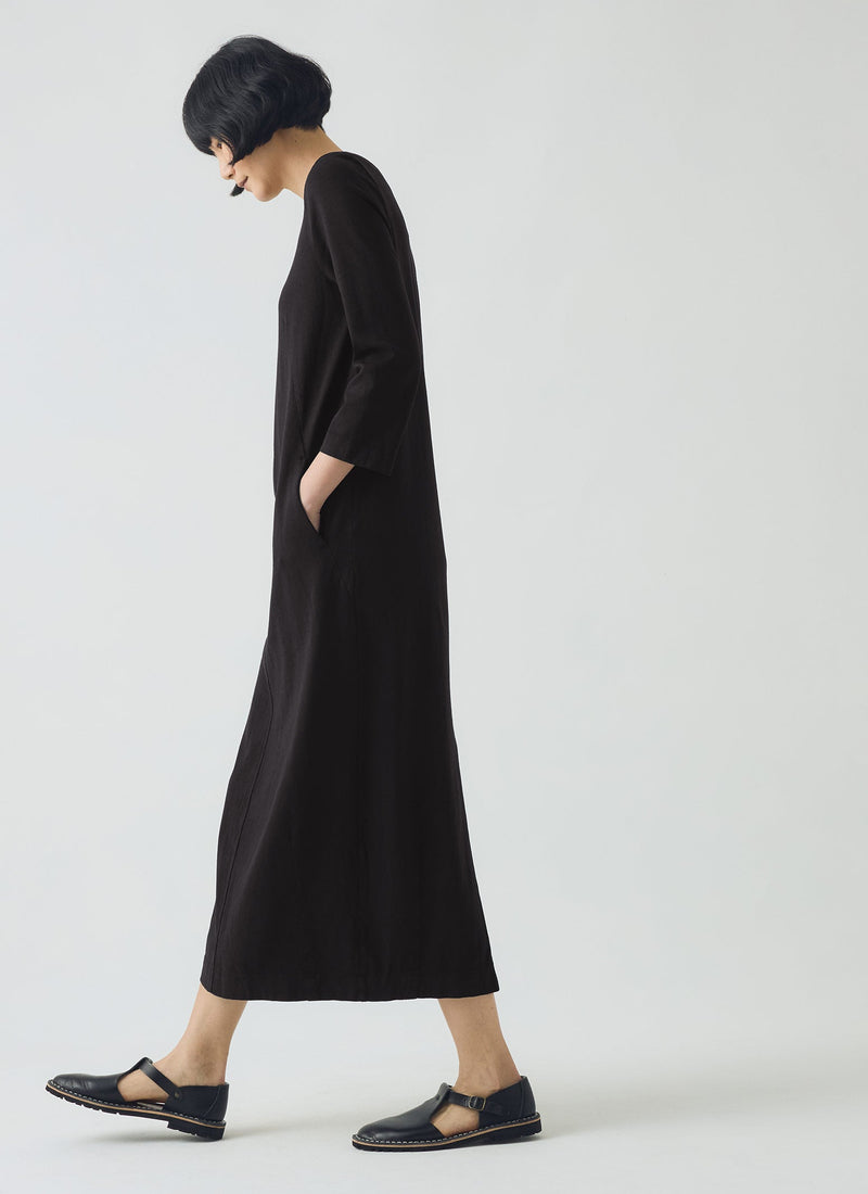 Cotton Jersey Shift Dress | Washed Black