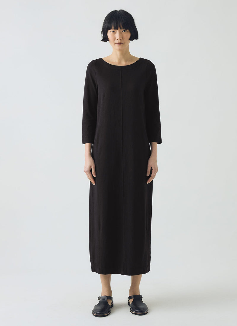 Cotton Jersey Shift Dress | Washed Black | TOAST Cotton Jersey Shift Dress | Washed Black | TOAST