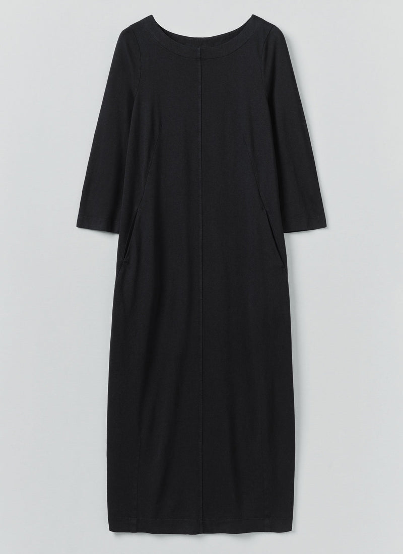 Cotton Jersey Shift Dress | Washed Black