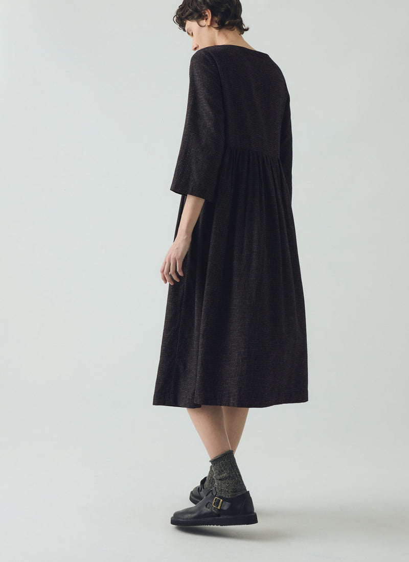 Freya Cotton Cashmere Dress | Black/Ecru
