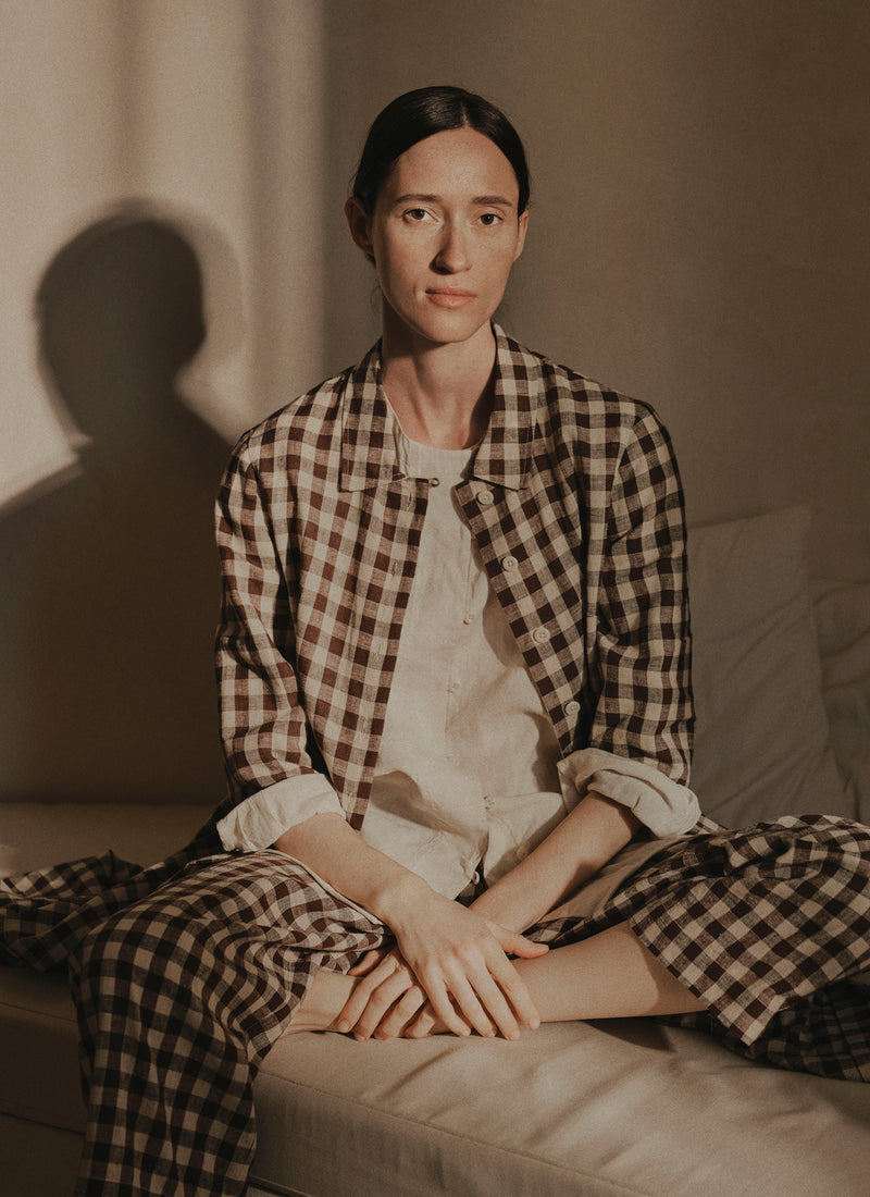 toast japanese cotton check shirt dress Toast checked shirt dress