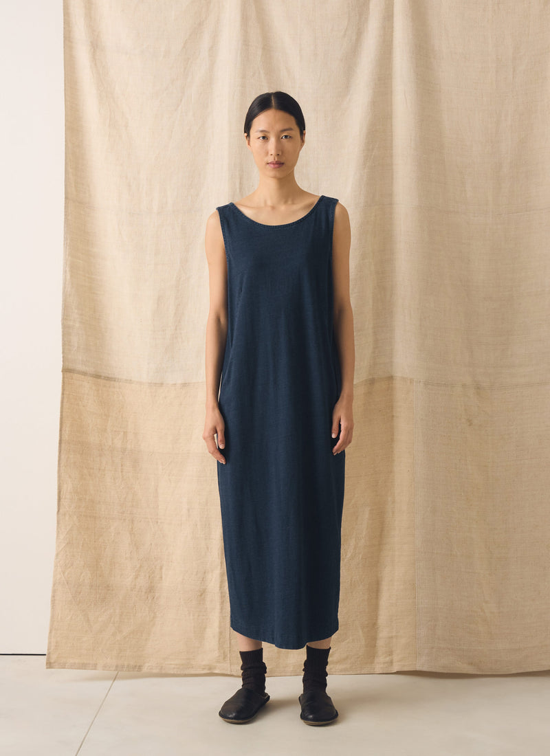 Lydia Jersey Shift Dress | Washed Indigo