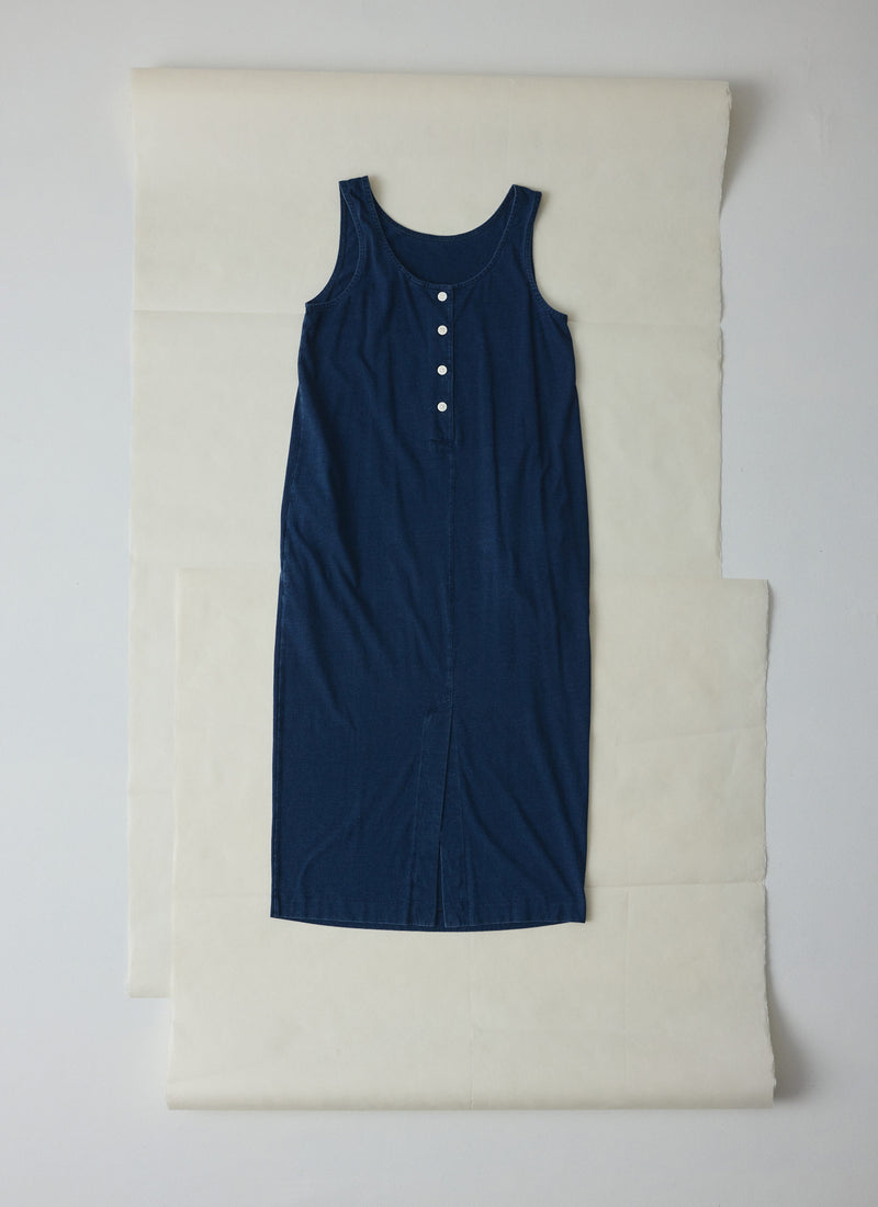 Lydia Jersey Shift Dress | Washed Indigo