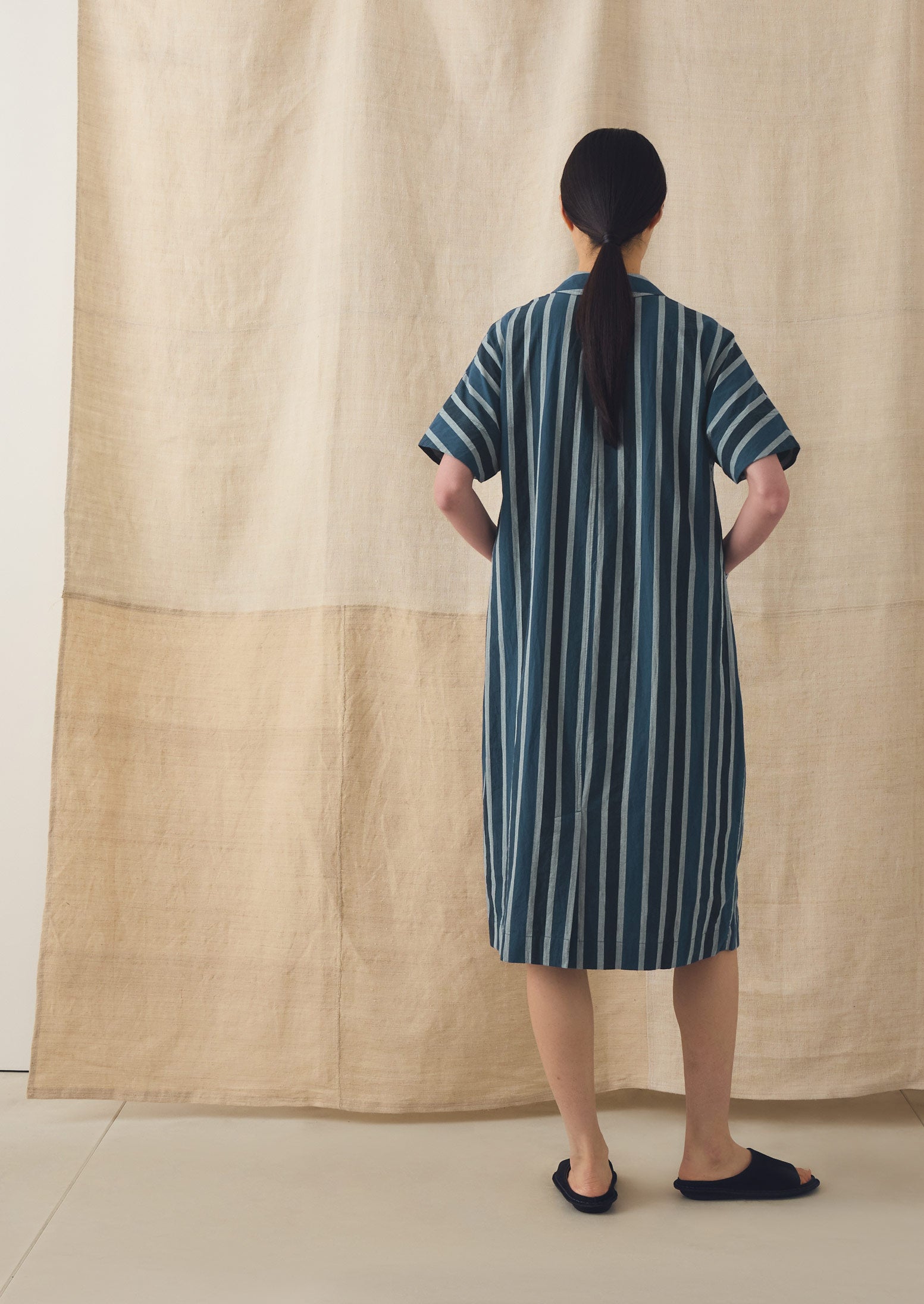 Stripe Cotton Shirt Dress | French Blue | TOAST