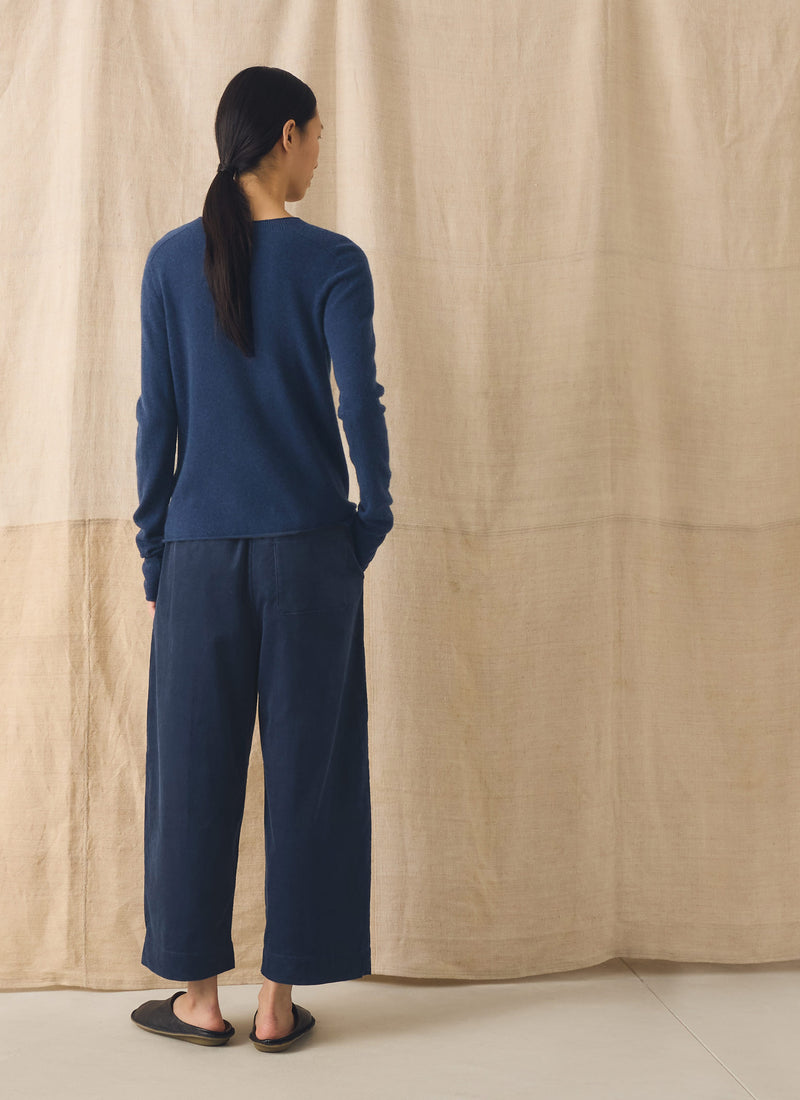 Wool Cashmere Neat Sweater | Midnight