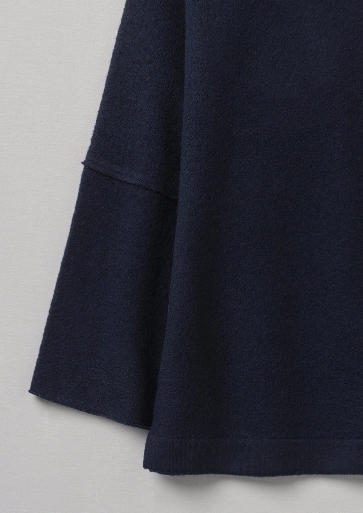 Panelled Boiled Wool Sweater | Navy | TOAST