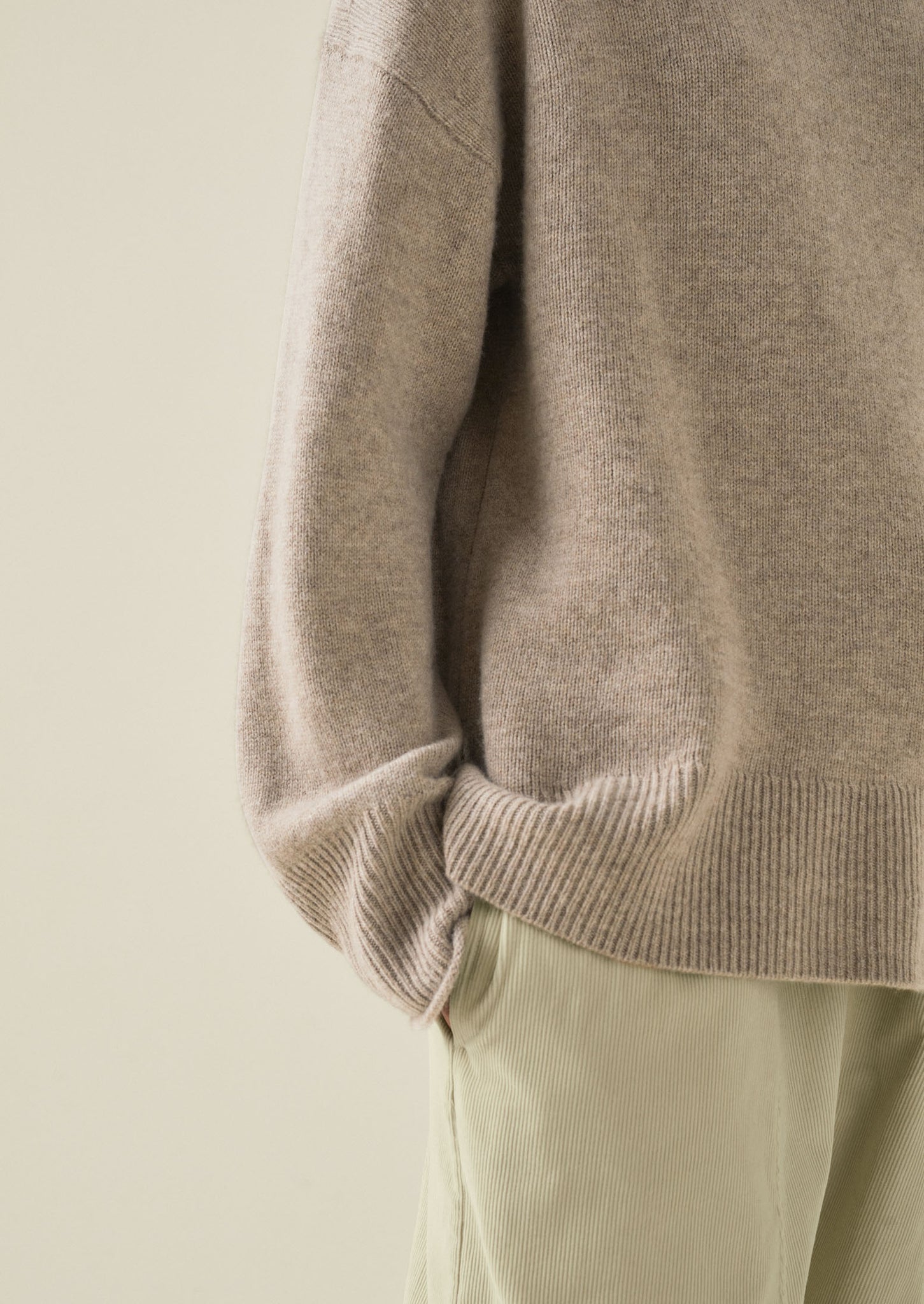 Roll Neck Wool Cashmere Sweater | Oatmeal