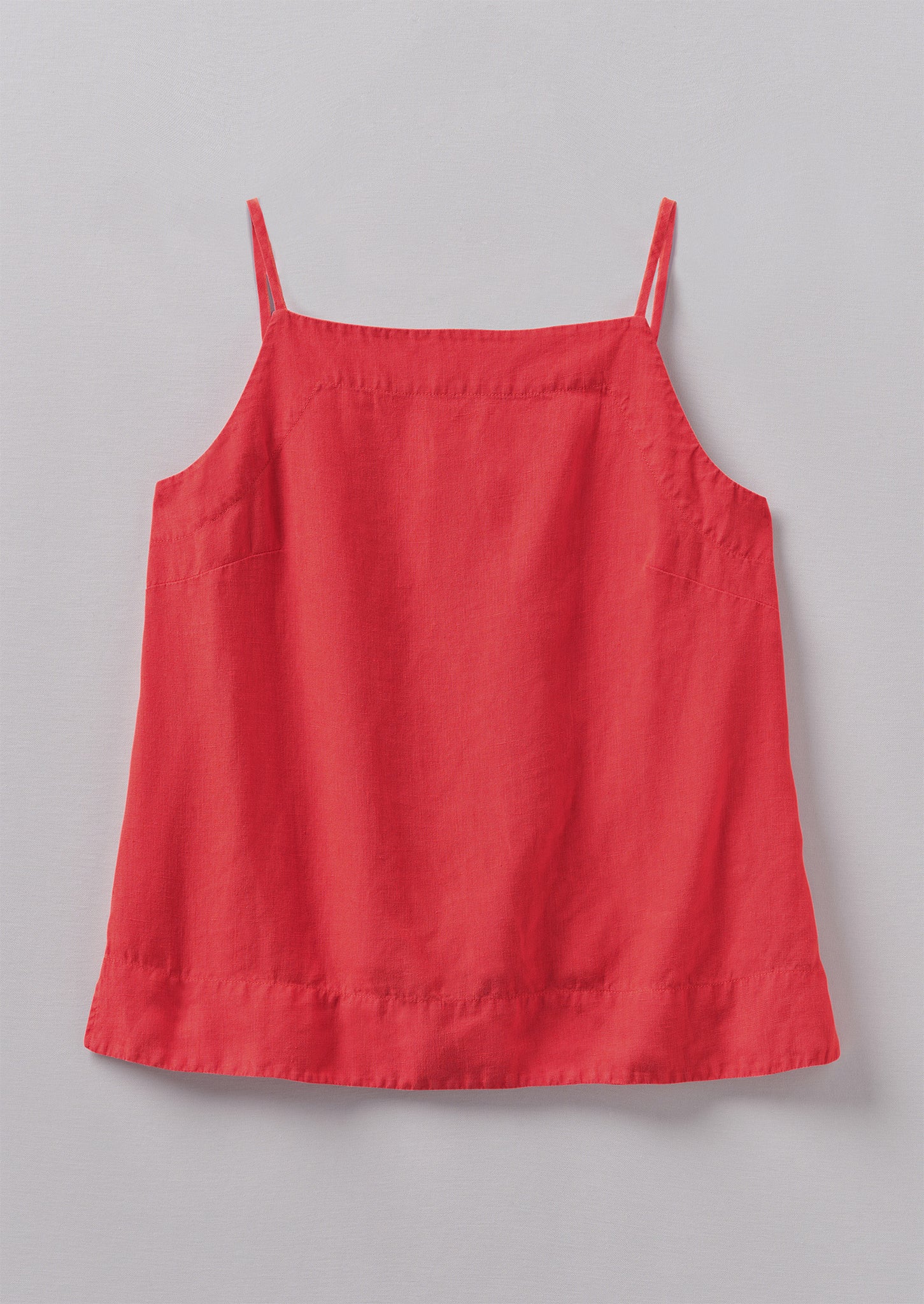 Square Neck Garment Dyed Linen Tank | Poppy Red