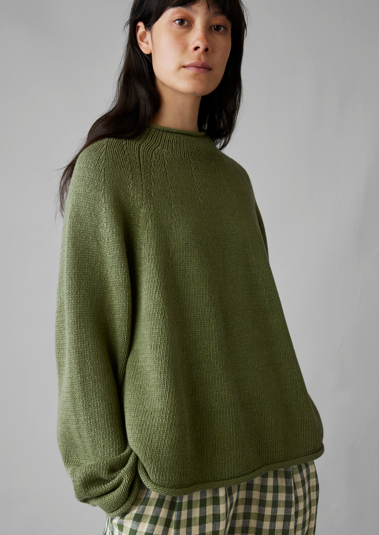Cotton Linen Easy Sweater | Garden Green