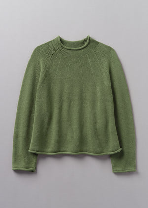 Cotton Linen Easy Sweater | Garden Green