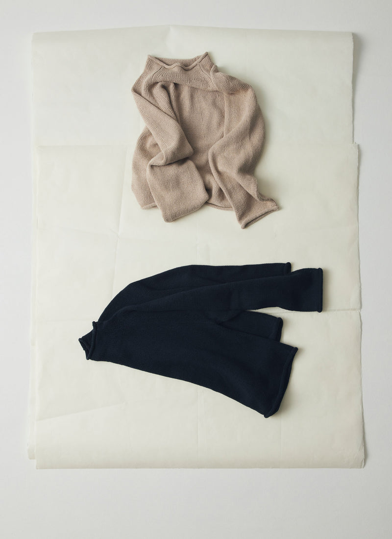 Organic Cotton Linen Easy Sweater | Dark Navy