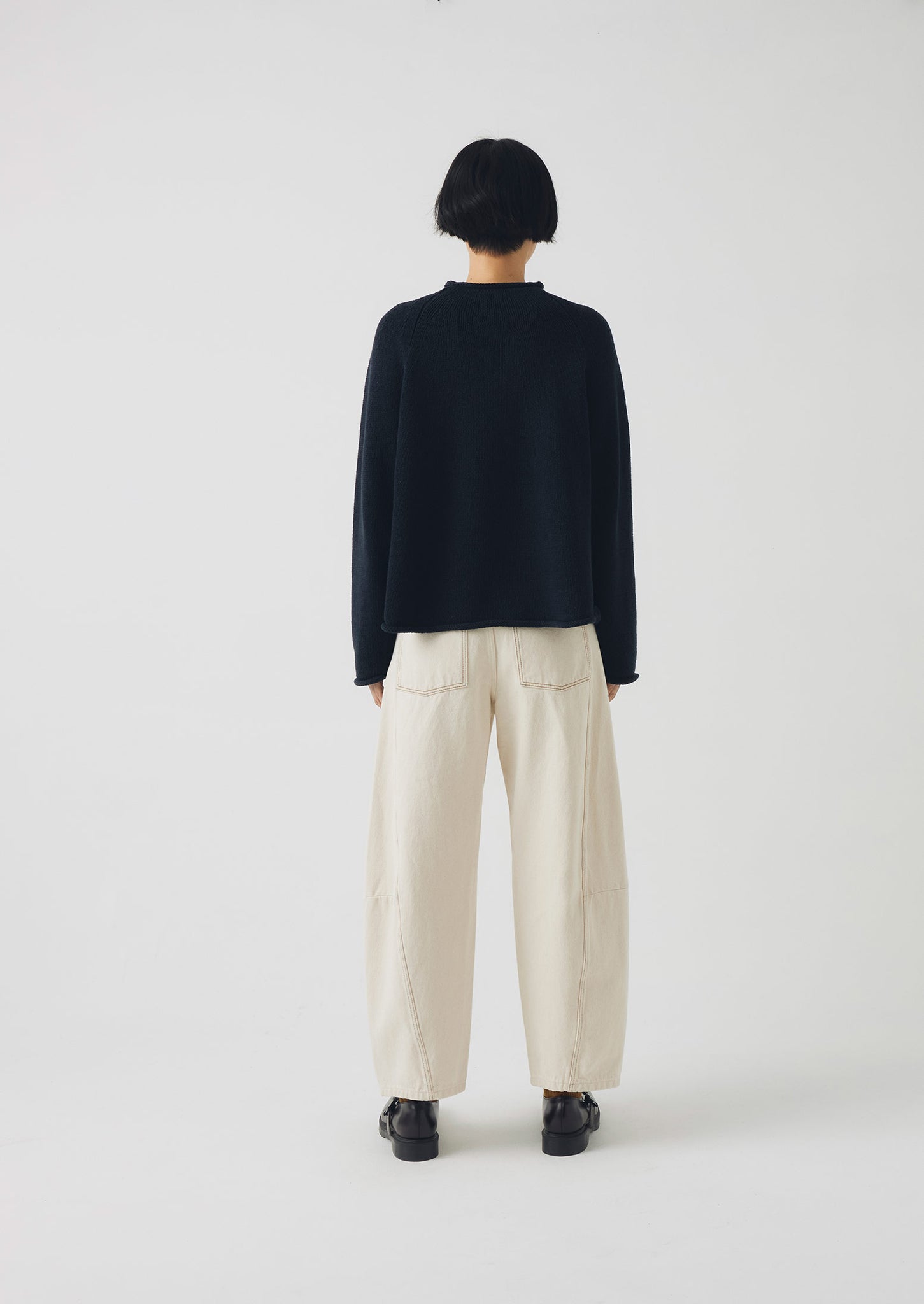 Organic Cotton Linen Easy Sweater | Dark Navy