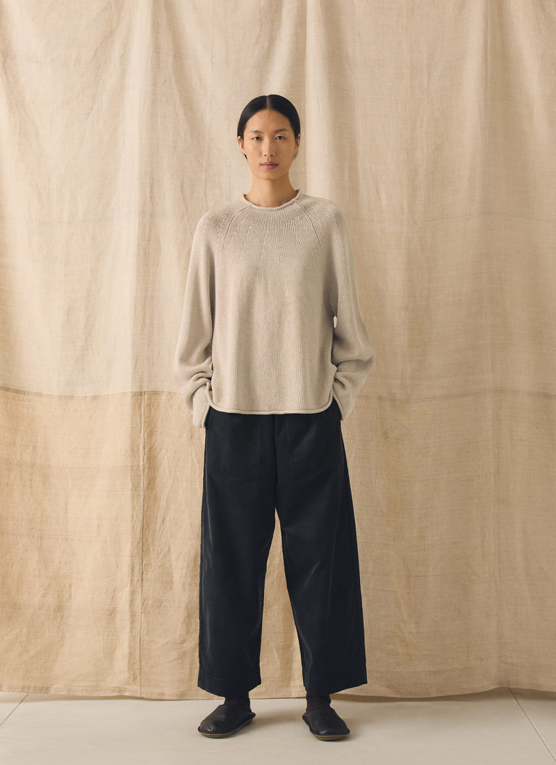 Organic Cotton Linen Easy Sweater | Parchment